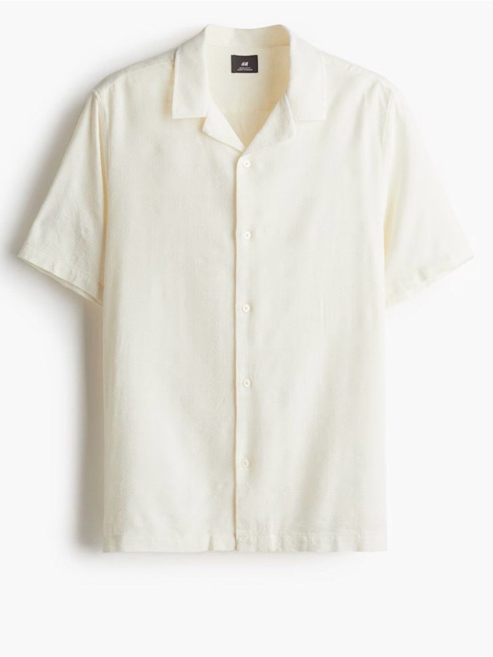 H&M Light Beige Resort Short Sleeve Shirt Size M